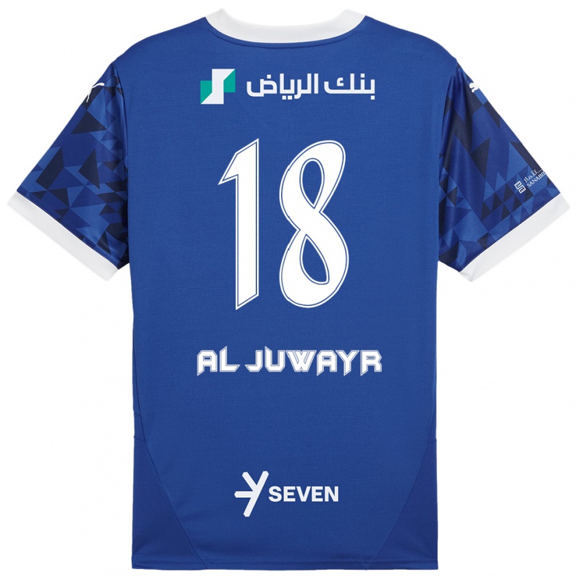 Kandiny Gyermek Musab Al-Juwayr #18 Sötétkék Fehér Hazai Jersey 2024/25 Mez Póló Ing