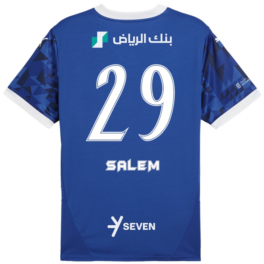 Kandiny Gyermek Salem Al-Dawsari #29 Sötétkék Fehér Hazai Jersey 2024/25 Mez Póló Ing