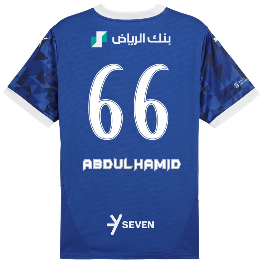 Kandiny Gyermek Saud Abdulhamid #66 Sötétkék Fehér Hazai Jersey 2024/25 Mez Póló Ing