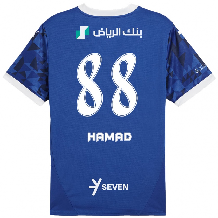 Kandiny Gyermek Hamad Al-Yami #88 Sötétkék Fehér Hazai Jersey 2024/25 Mez Póló Ing