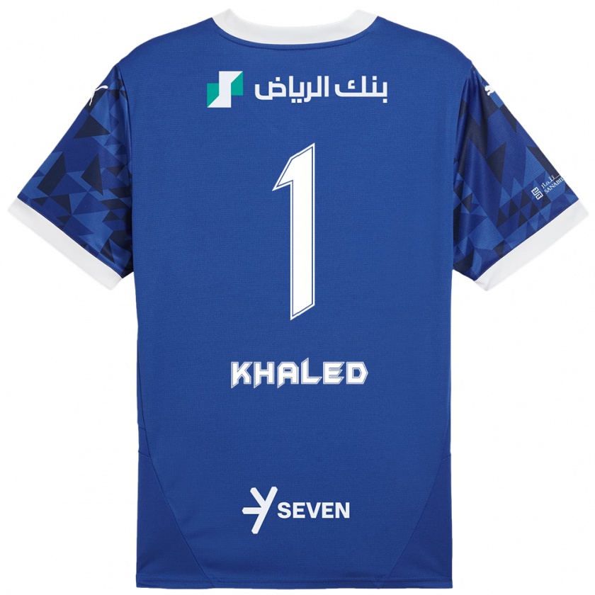 Kandiny Gyermek Nawal Khaled #1 Sötétkék Fehér Hazai Jersey 2024/25 Mez Póló Ing