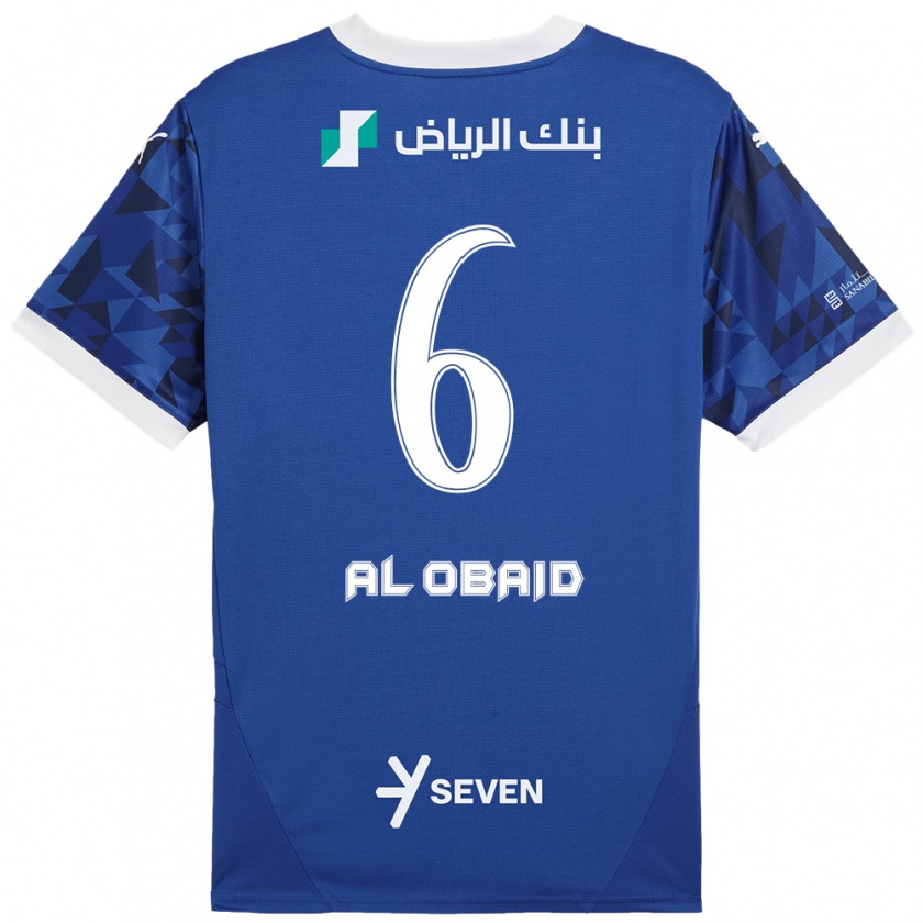 Kandiny Gyermek Lulu Al-Obaid #6 Sötétkék Fehér Hazai Jersey 2024/25 Mez Póló Ing