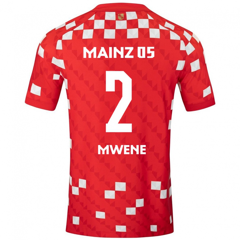 Kandiny Gyermek Phillipp Mwene #2 Fehér Piros Hazai Jersey 2024/25 Mez Póló Ing