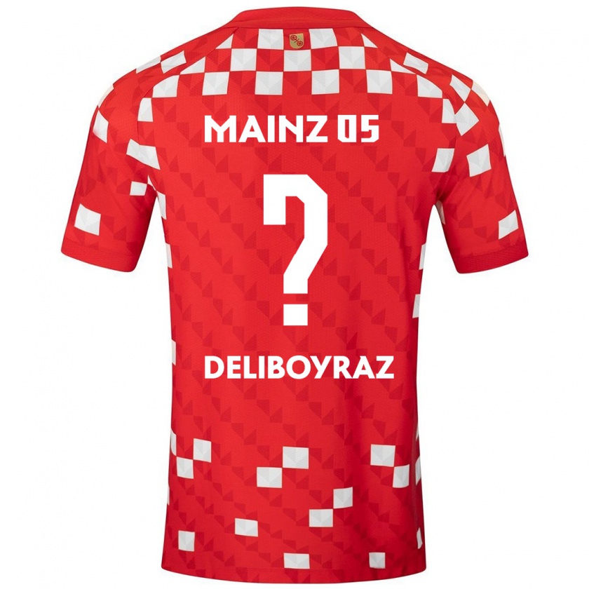 Kandiny Gyermek Batuhan Deliboyraz #0 Fehér Piros Hazai Jersey 2024/25 Mez Póló Ing