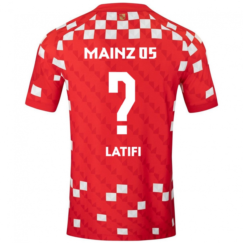 Kandiny Gyermek Artan Latifi #0 Fehér Piros Hazai Jersey 2024/25 Mez Póló Ing