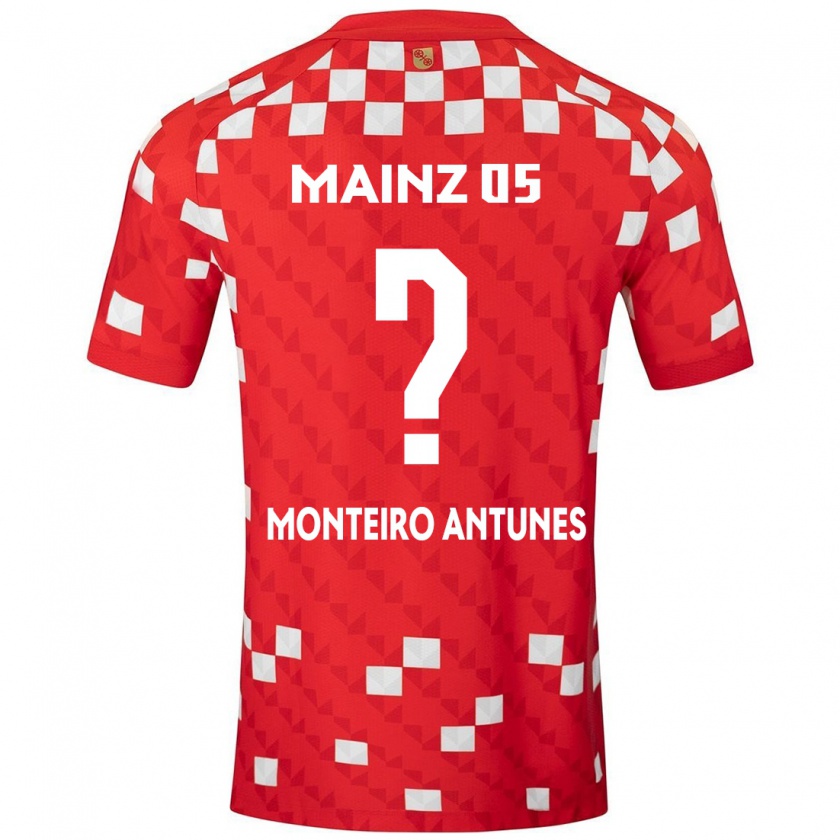 Kandiny Gyermek Rafael Monteiro Antunes #0 Fehér Piros Hazai Jersey 2024/25 Mez Póló Ing