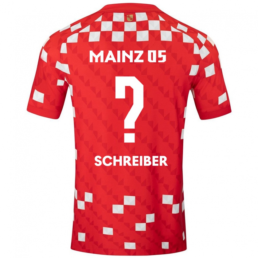 Kandiny Gyermek Philipp Schreiber #0 Fehér Piros Hazai Jersey 2024/25 Mez Póló Ing