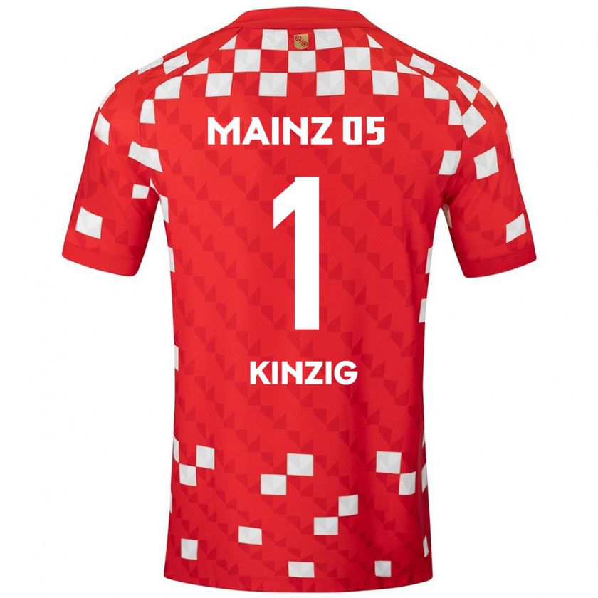 Kandiny Gyermek Maximilian Kinzig #1 Fehér Piros Hazai Jersey 2024/25 Mez Póló Ing