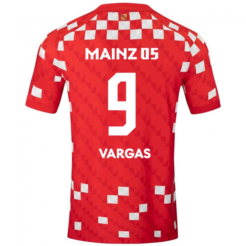 Kandiny Gyermek Nayrobi Vargas #9 Fehér Piros Hazai Jersey 2024/25 Mez Póló Ing