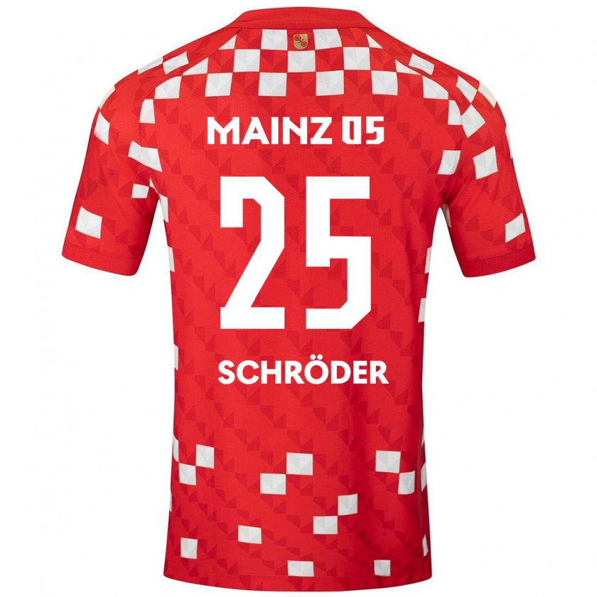 Kandiny Gyermek Maxim Schröder #25 Fehér Piros Hazai Jersey 2024/25 Mez Póló Ing