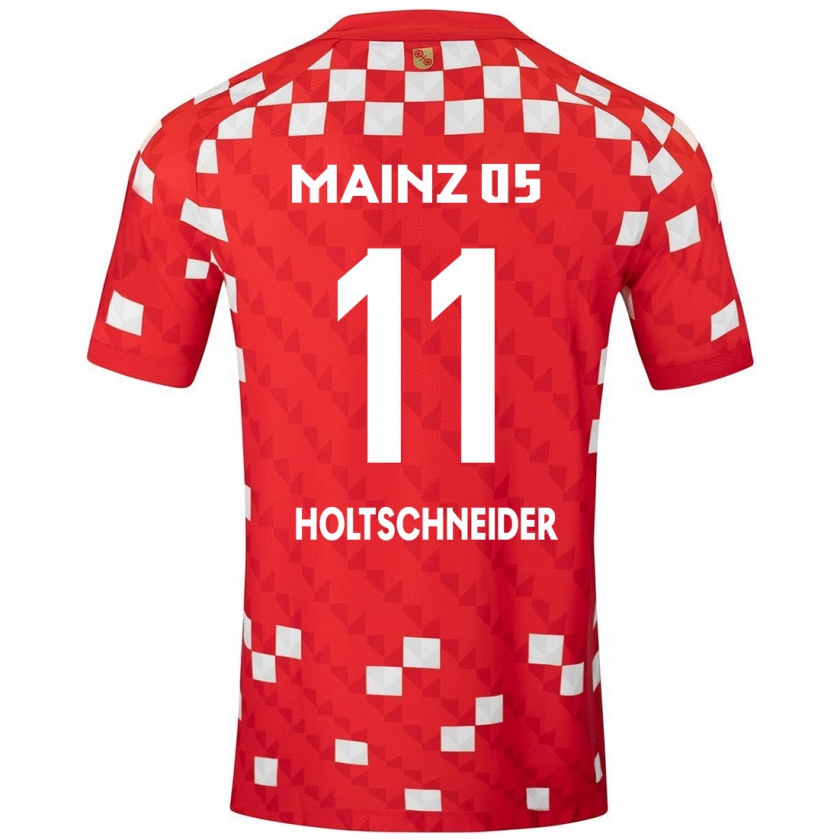 Kandiny Gyermek Hannah Holtschneider #11 Fehér Piros Hazai Jersey 2024/25 Mez Póló Ing