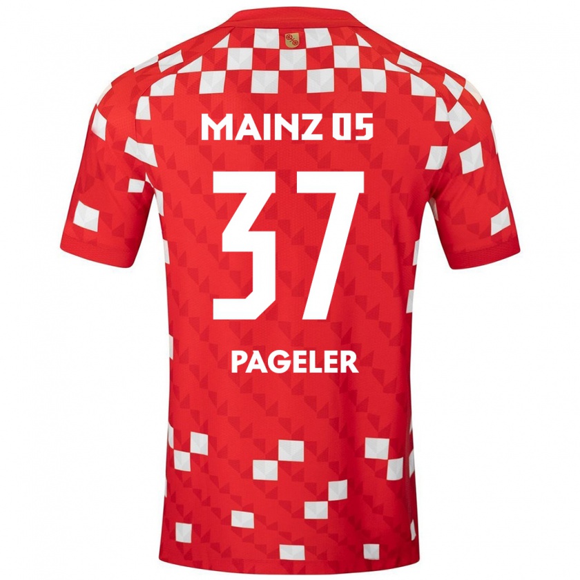 Kandiny Gyermek Maja Pageler #37 Fehér Piros Hazai Jersey 2024/25 Mez Póló Ing