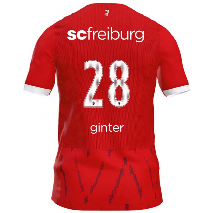 Kandiny Gyermek Matthias Ginter #28 Piros Hazai Jersey 2024/25 Mez Póló Ing