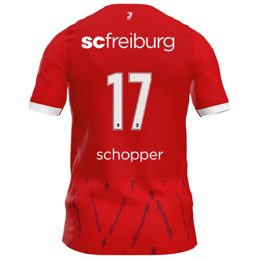 Kandiny Gyermek David Schopper #17 Piros Hazai Jersey 2024/25 Mez Póló Ing