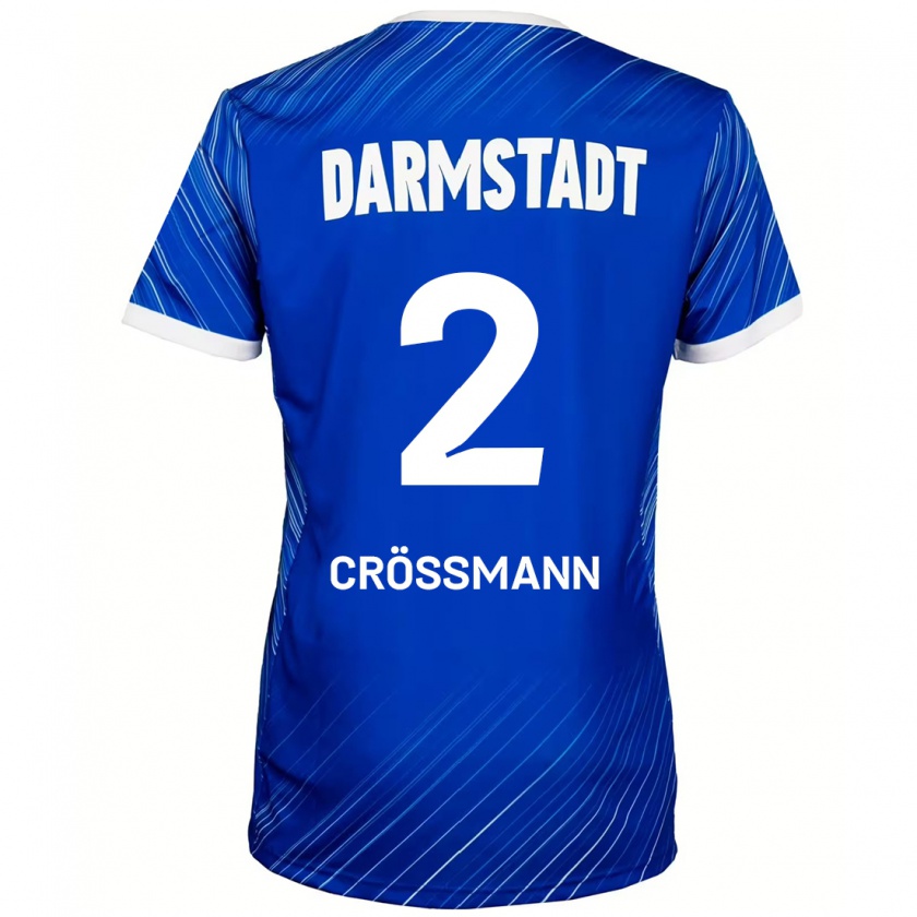 Kandiny Gyermek Elias Crößmann #2 Kék Fehér Hazai Jersey 2024/25 Mez Póló Ing