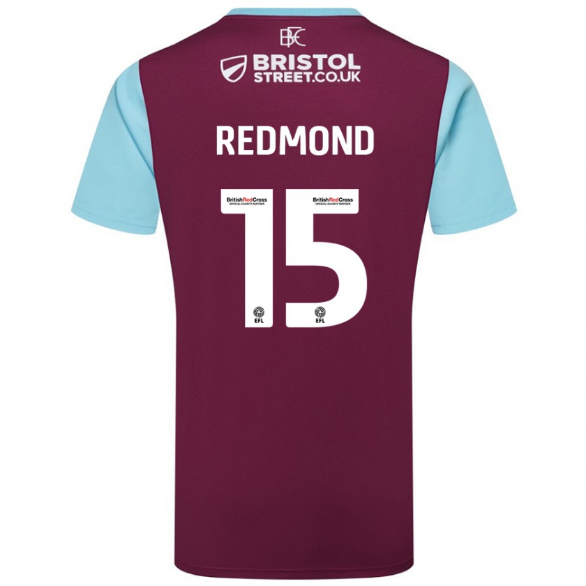 Kandiny Gyermek Nathan Redmond #15 Bordó Égszínkék Hazai Jersey 2024/25 Mez Póló Ing