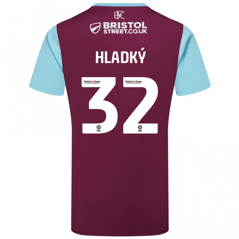 Kandiny Gyermek Vaclav Hladky #32 Bordó Égszínkék Hazai Jersey 2024/25 Mez Póló Ing