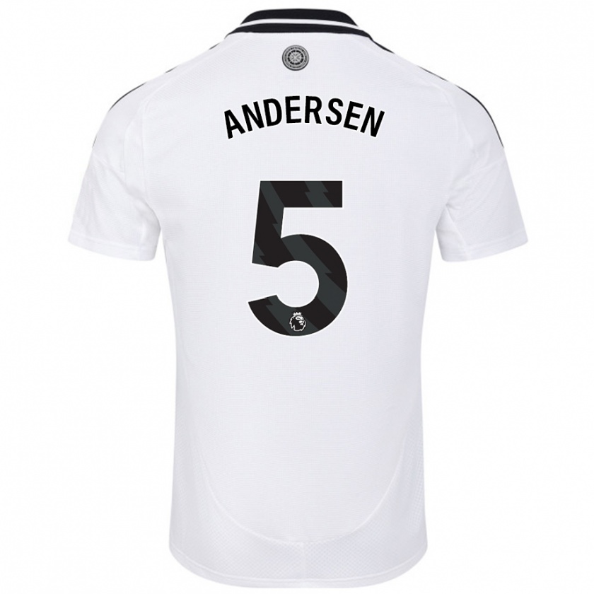 Kandiny Gyermek Joachim Andersen #5 Fehér Hazai Jersey 2024/25 Mez Póló Ing