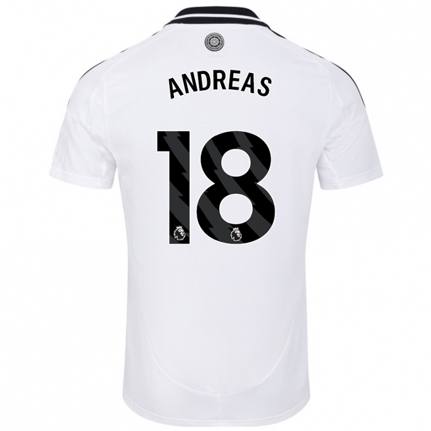 Kandiny Gyermek Andreas Pereira #18 Fehér Hazai Jersey 2024/25 Mez Póló Ing