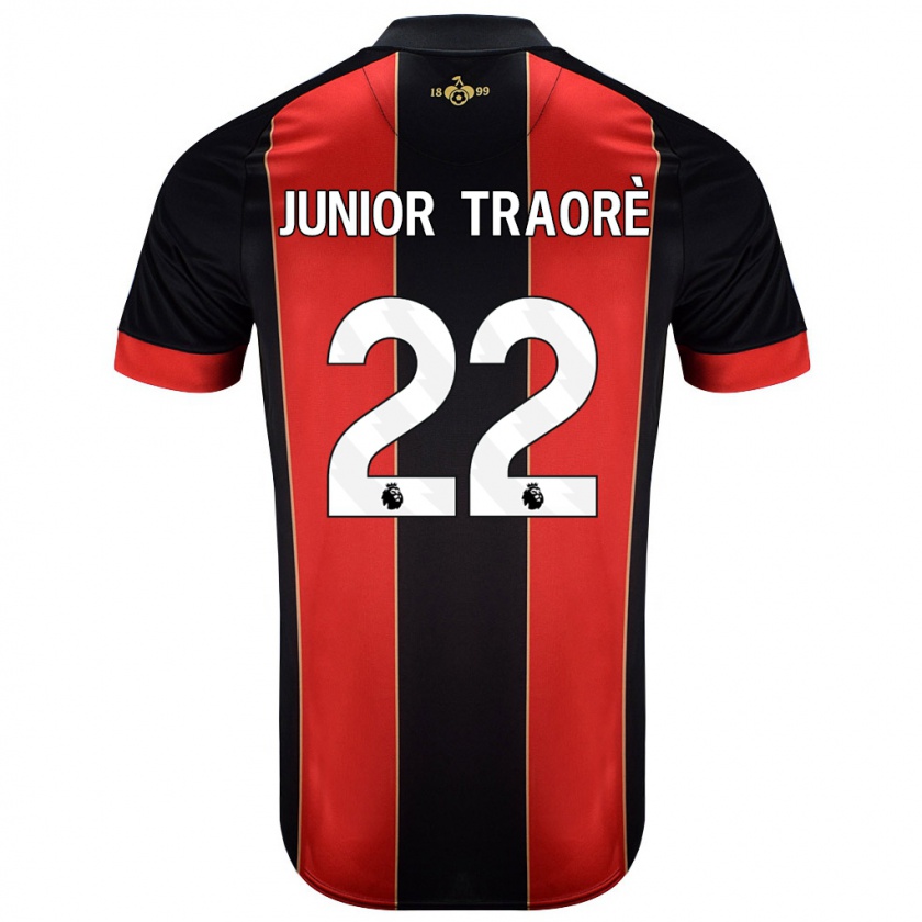 Kandiny Gyermek Hamed Junior Traorè #22 Piros Fekete Hazai Jersey 2024/25 Mez Póló Ing