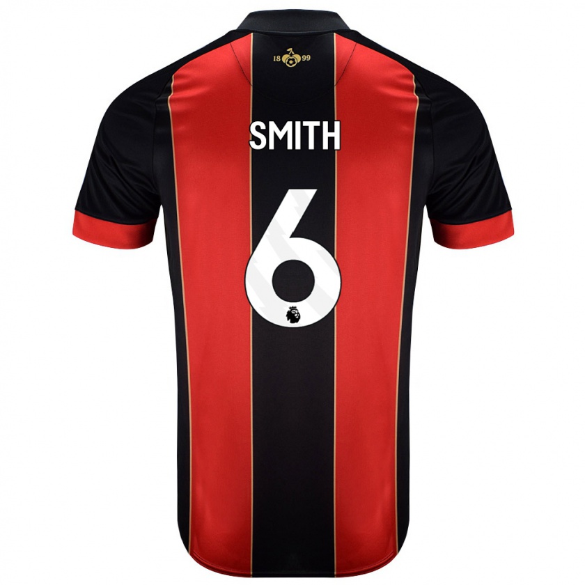 Kandiny Gyermek Maisy Smith #6 Piros Fekete Hazai Jersey 2024/25 Mez Póló Ing