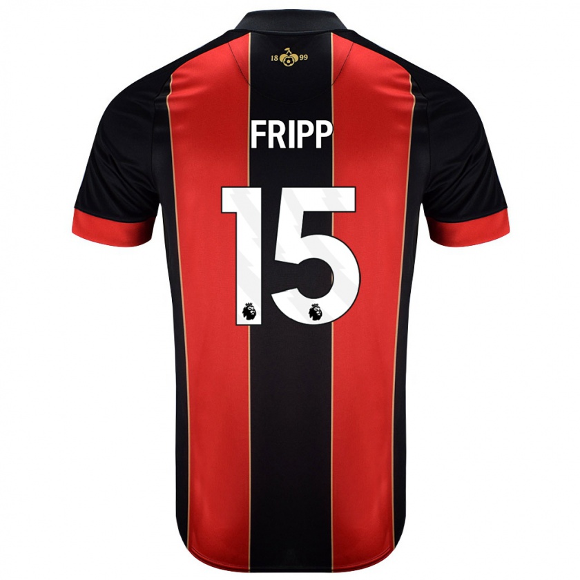 Kandiny Gyermek Kelly Fripp #15 Piros Fekete Hazai Jersey 2024/25 Mez Póló Ing