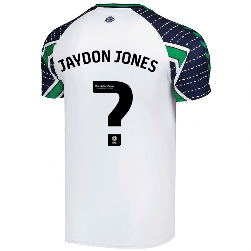 Kandiny Gyermek Jaydon Jones #0 Fehér Idegenbeli Jersey 2024/25 Mez Póló Ing