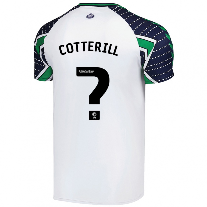 Kandiny Gyermek Jamie Cotterill #0 Fehér Idegenbeli Jersey 2024/25 Mez Póló Ing