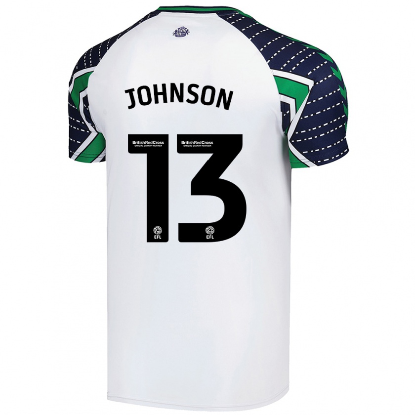 Kandiny Gyermek Zak Johnson #13 Fehér Idegenbeli Jersey 2024/25 Mez Póló Ing