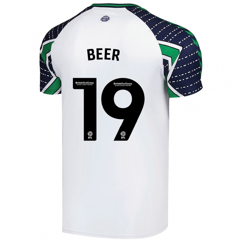 Kandiny Gyermek Megan Beer #19 Fehér Idegenbeli Jersey 2024/25 Mez Póló Ing