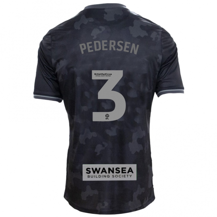 Kandiny Gyermek Kristian Pedersen #3 Fekete Idegenbeli Jersey 2024/25 Mez Póló Ing