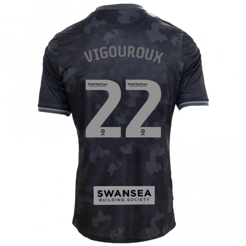 Kandiny Gyermek Lawrence Vigouroux #22 Fekete Idegenbeli Jersey 2024/25 Mez Póló Ing