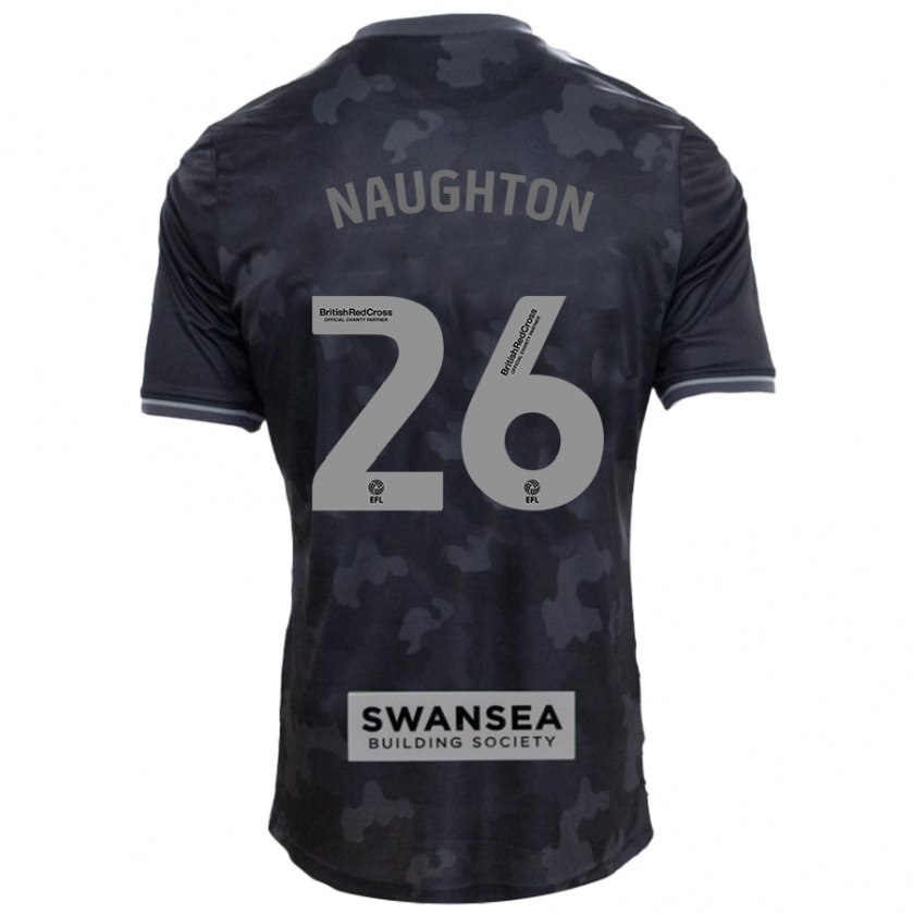 Kandiny Gyermek Kyle Naughton #26 Fekete Idegenbeli Jersey 2024/25 Mez Póló Ing