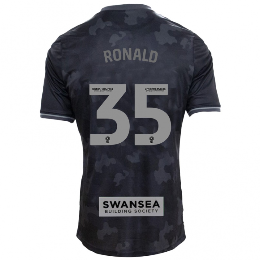 Kandiny Gyermek Ronald #35 Fekete Idegenbeli Jersey 2024/25 Mez Póló Ing