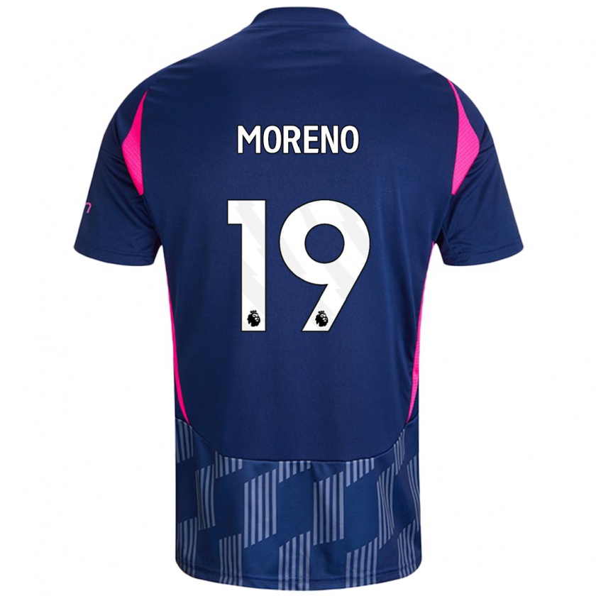 Kandiny Gyermek Álex Moreno #19 Királykék Rózsaszín Idegenbeli Jersey 2024/25 Mez Póló Ing