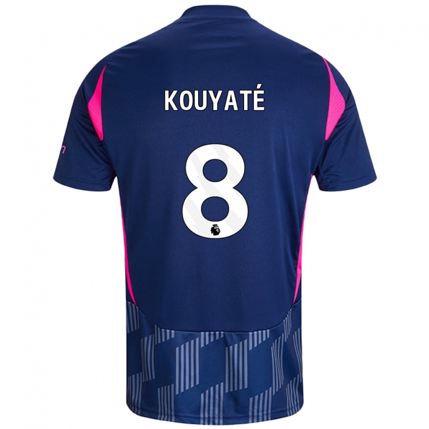 Kandiny Gyermek Cheikhou Kouyaté #8 Királykék Rózsaszín Idegenbeli Jersey 2024/25 Mez Póló Ing