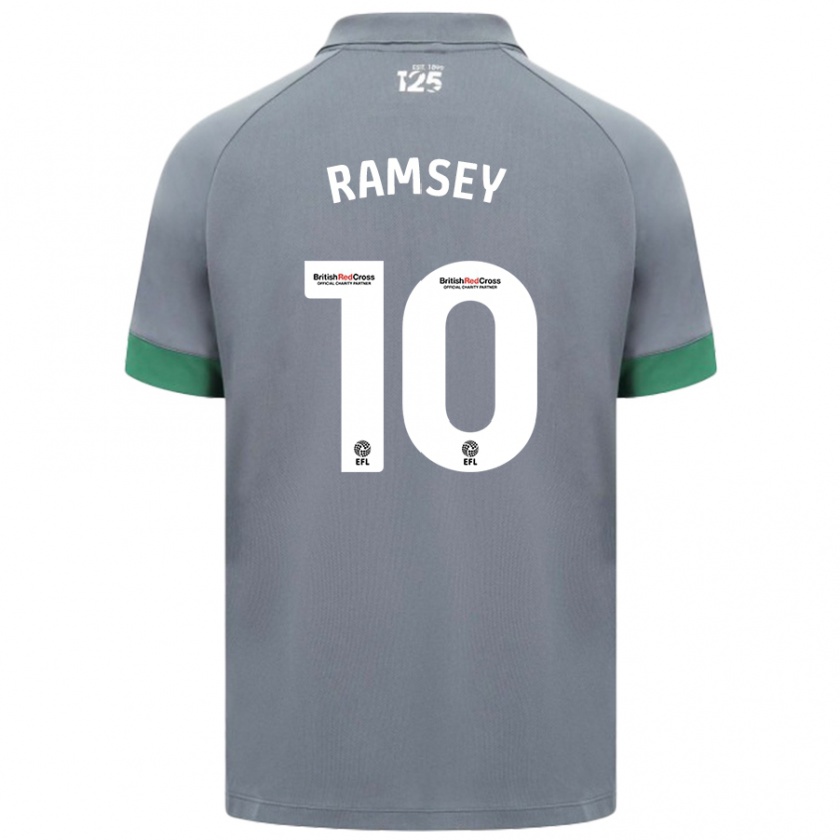 Kandiny Gyermek Aaron Ramsey #10 Sötétszürke Idegenbeli Jersey 2024/25 Mez Póló Ing