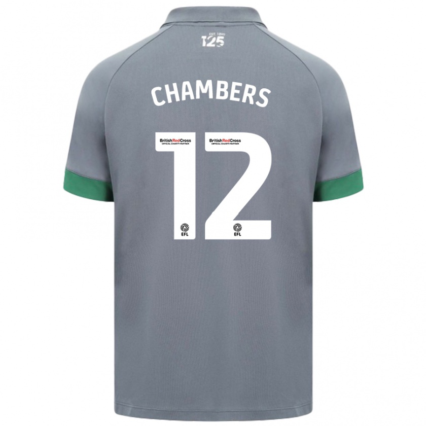 Kandiny Gyermek Calum Chambers #12 Sötétszürke Idegenbeli Jersey 2024/25 Mez Póló Ing