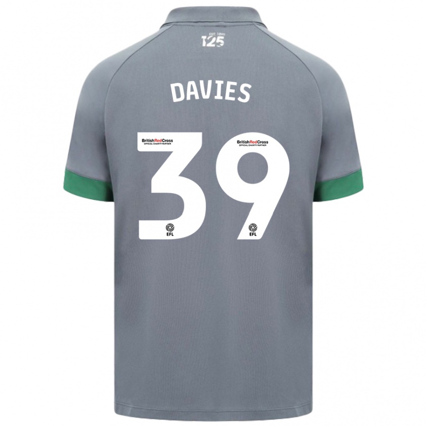 Kandiny Gyermek Isaak Davies #39 Sötétszürke Idegenbeli Jersey 2024/25 Mez Póló Ing