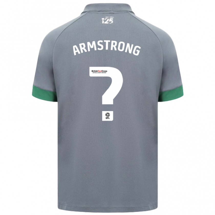 Kandiny Gyermek Luke Armstrong #0 Sötétszürke Idegenbeli Jersey 2024/25 Mez Póló Ing