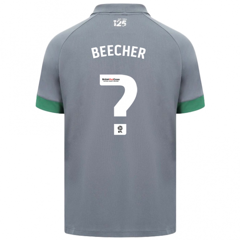 Kandiny Gyermek Josh Beecher #0 Sötétszürke Idegenbeli Jersey 2024/25 Mez Póló Ing