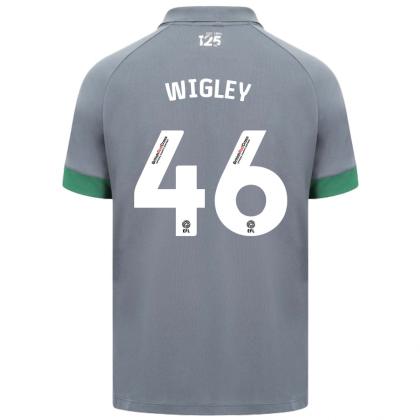 Kandiny Gyermek Morgan Wigley #46 Sötétszürke Idegenbeli Jersey 2024/25 Mez Póló Ing