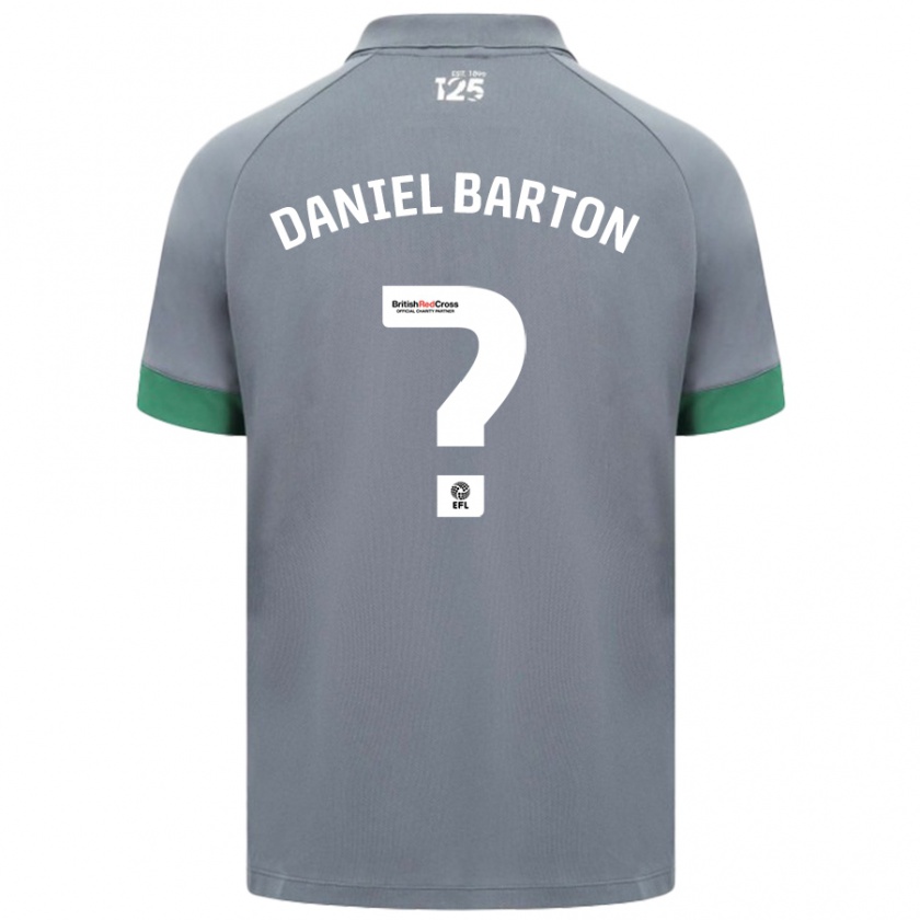 Kandiny Gyermek Daniel Barton #0 Sötétszürke Idegenbeli Jersey 2024/25 Mez Póló Ing