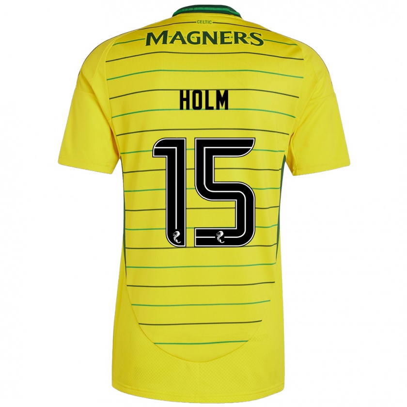 Kandiny Gyermek Odin Thiago Holm #15 Sárga Idegenbeli Jersey 2024/25 Mez Póló Ing