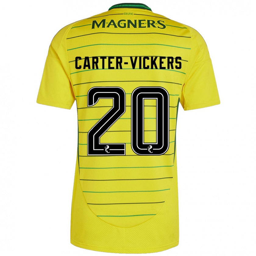 Kandiny Gyermek Cameron Carter-Vickers #20 Sárga Idegenbeli Jersey 2024/25 Mez Póló Ing