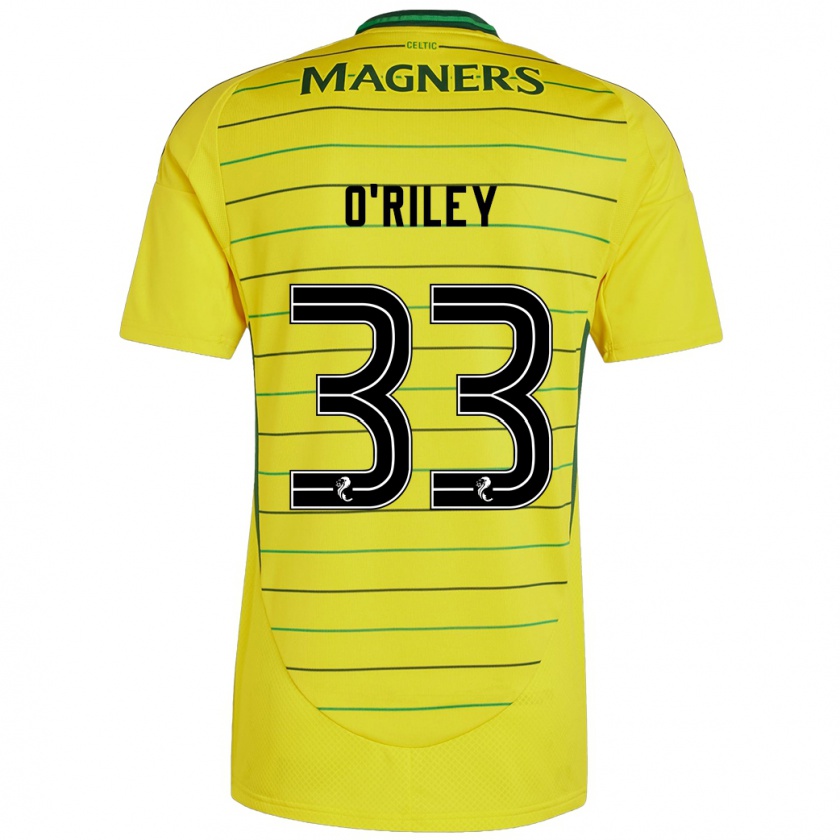 Kandiny Gyermek Matt O'riley #33 Sárga Idegenbeli Jersey 2024/25 Mez Póló Ing