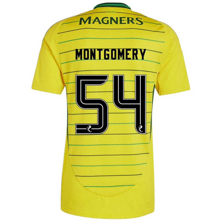 Kandiny Gyermek Adam Montgomery #54 Sárga Idegenbeli Jersey 2024/25 Mez Póló Ing