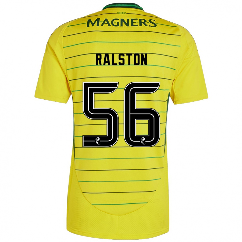 Kandiny Gyermek Anthony Ralston #56 Sárga Idegenbeli Jersey 2024/25 Mez Póló Ing