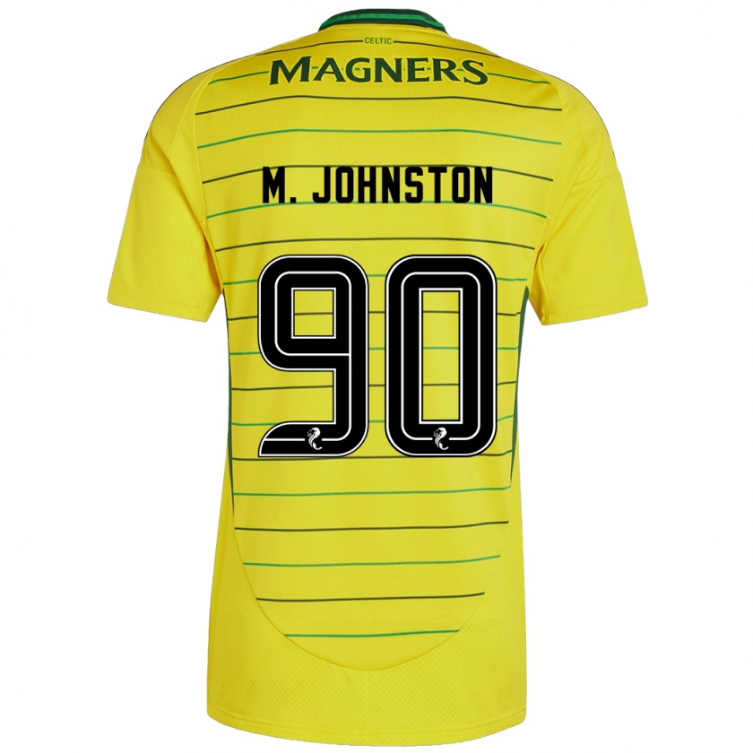 Kandiny Gyermek Mikey Johnston #90 Sárga Idegenbeli Jersey 2024/25 Mez Póló Ing