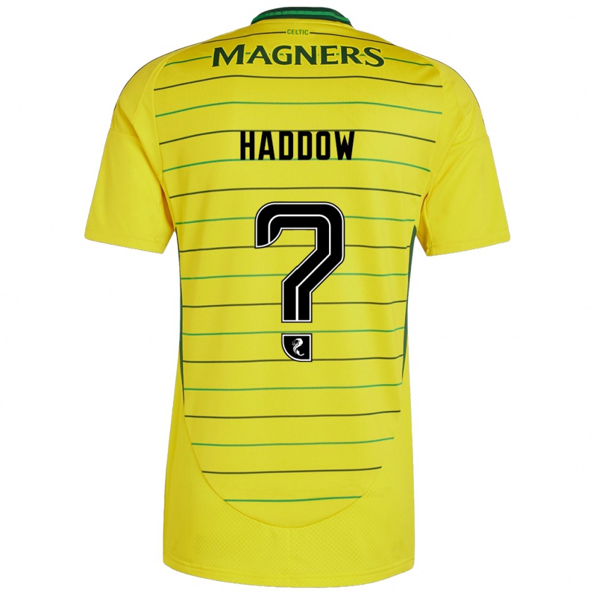 Kandiny Gyermek Aiden Haddow #0 Sárga Idegenbeli Jersey 2024/25 Mez Póló Ing